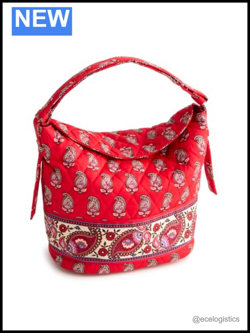 Premium Cotton Quilted Shoulder Bag Satchel with Zip Pocket
